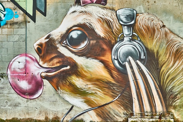 cute Image of sloth as grafitti